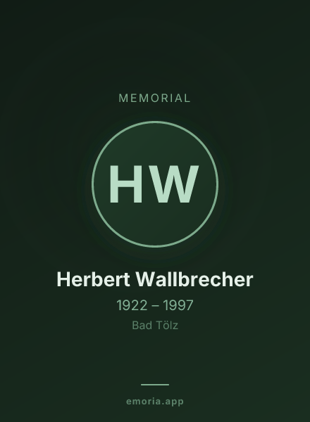 Memorial portrait of Herbert Wallbrecher