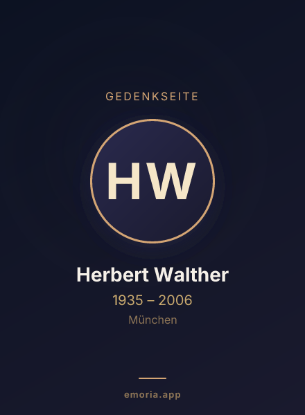 Gedenkportrait von Herbert Walther