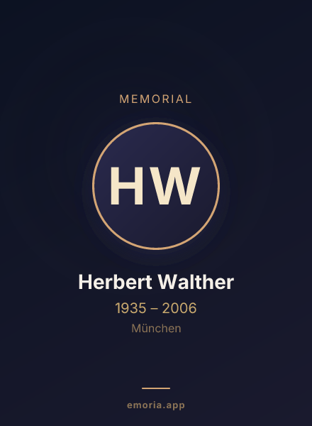 Memorial portrait of Herbert Walther