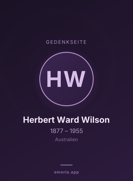 Gedenkportrait von Herbert Ward Wilson