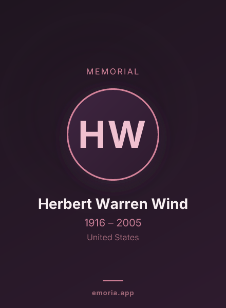 Memorial portrait of Herbert Warren Wind