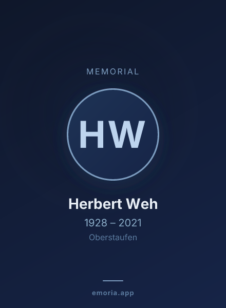 Memorial portrait of Herbert Weh