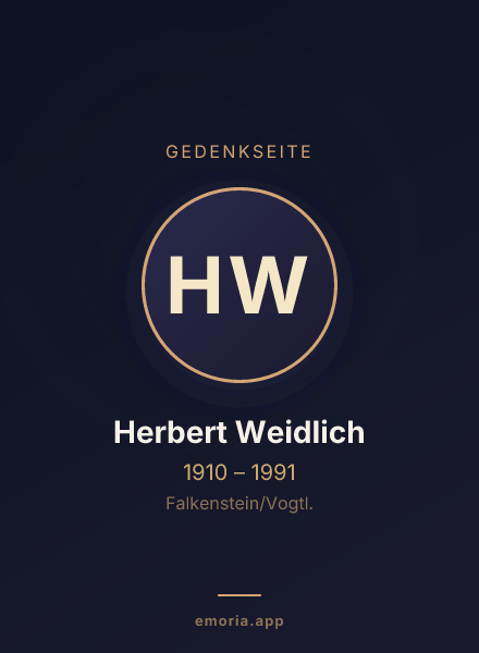 Gedenkportrait von Herbert Weidlich