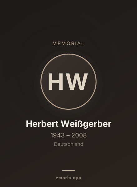 Memorial portrait of Herbert Weißgerber