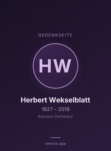 Gedenkportrait von Herbert Wekselblatt