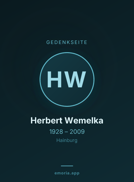 Gedenkportrait von Herbert Wemelka