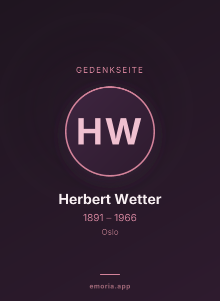Gedenkportrait von Herbert Wetter