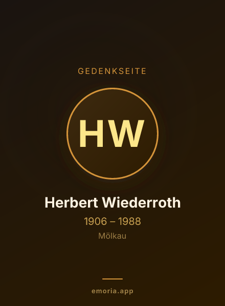 Gedenkportrait von Herbert Wiederroth
