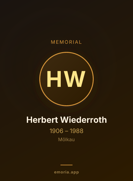 Memorial portrait of Herbert Wiederroth