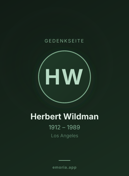 Gedenkportrait von Herbert Wildman