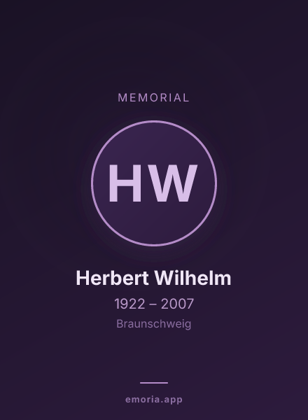 Memorial portrait of Herbert Wilhelm