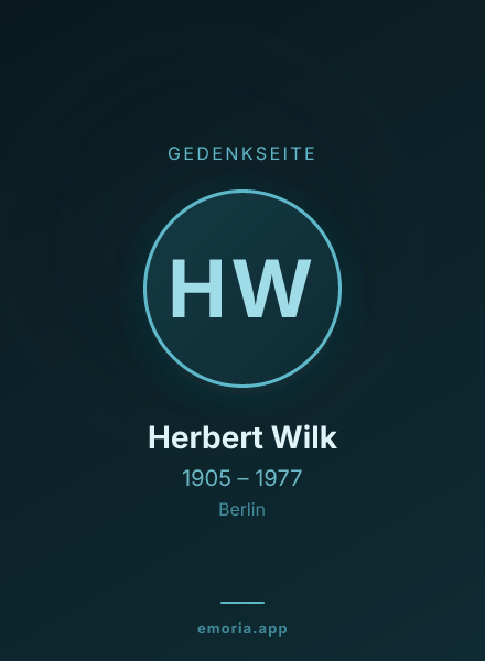 Gedenkportrait von Herbert Wilk
