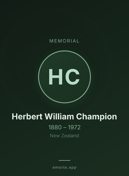 Memorial portrait of Herbert William Champion