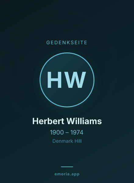 Gedenkportrait von Herbert Williams