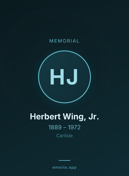 Memorial portrait of Herbert Wing, Jr.