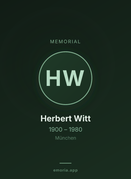Memorial portrait of Herbert Witt