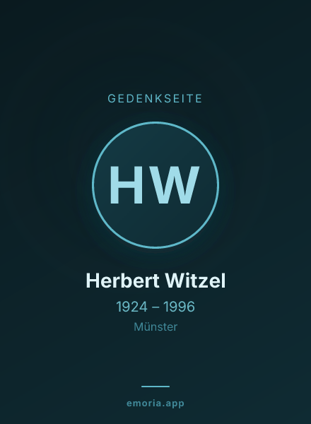 Gedenkportrait von Herbert Witzel