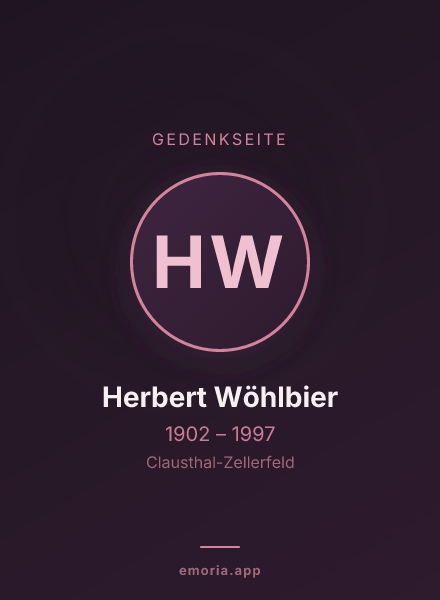 Gedenkportrait von Herbert Wöhlbier