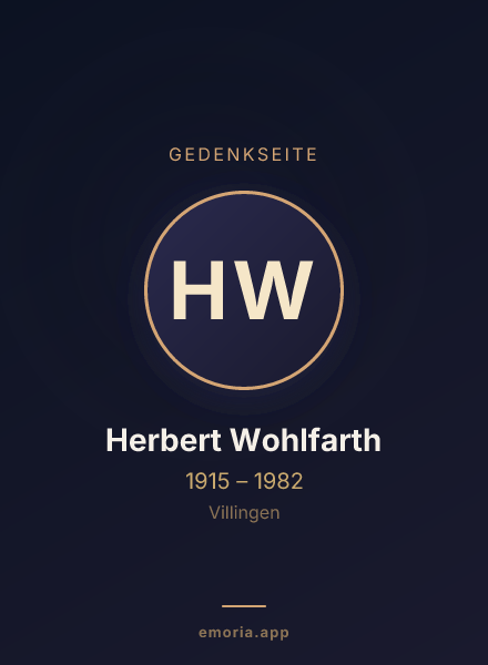Gedenkportrait von Herbert Wohlfarth
