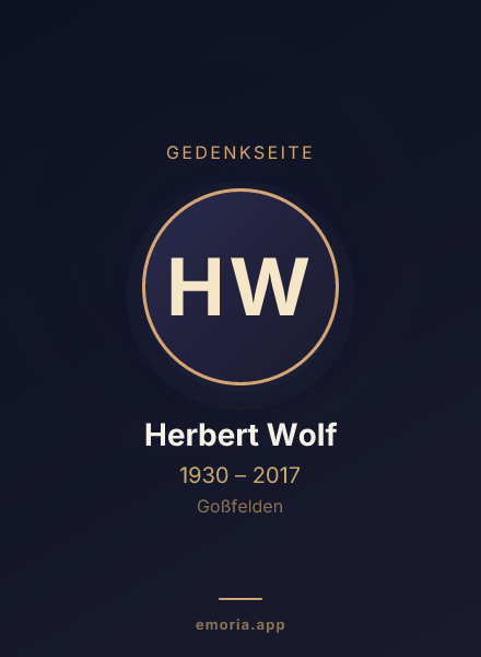Gedenkportrait von Herbert Wolf