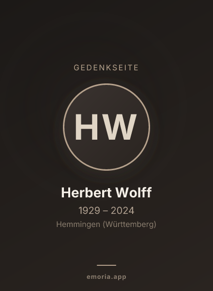 Gedenkportrait von Herbert Wolff