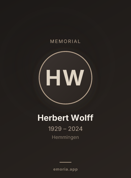 Memorial portrait of Herbert Wolff