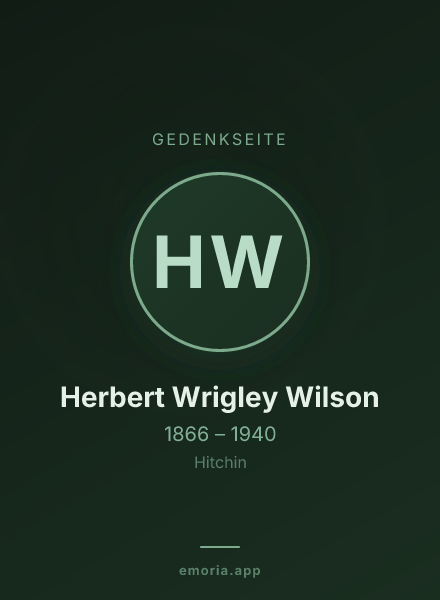 Gedenkportrait von Herbert Wrigley Wilson