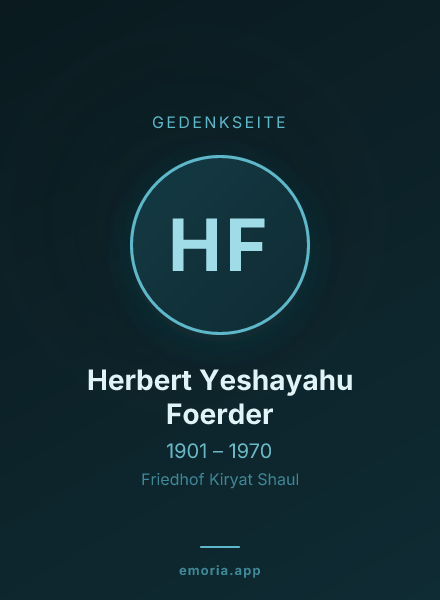 Gedenkportrait von Herbert Yeshayahu Foerder