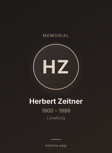 Memorial portrait of Herbert Zeitner