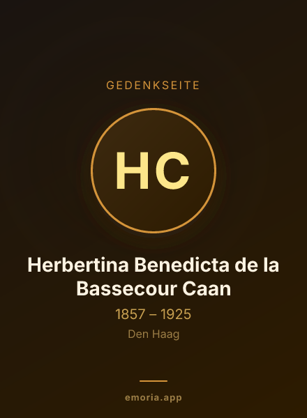 Gedenkportrait von Herbertina Benedicta de la Bassecour Caan