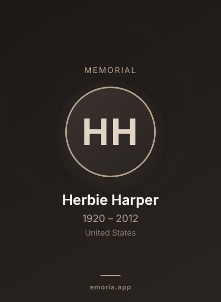 Memorial portrait of Herbie Harper