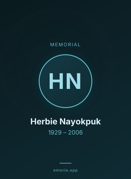 Memorial portrait of Herbie Nayokpuk