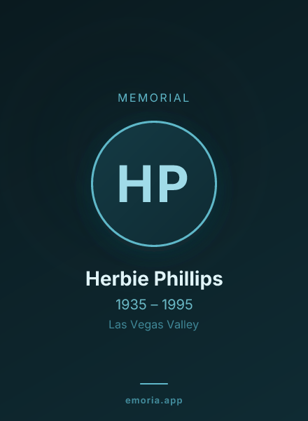 Memorial portrait of Herbie Phillips