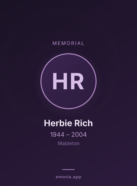Memorial portrait of Herbie Rich