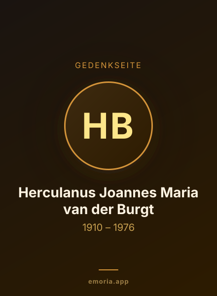 Gedenkportrait von Herculanus Joannes Maria van der Burgt