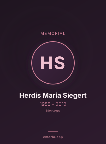 Memorial portrait of Herdis Maria Siegert