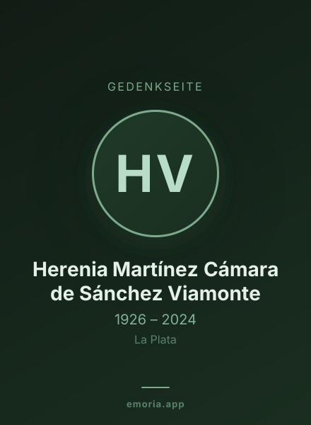Gedenkportrait von Herenia Martínez Cámara de Sánchez Viamonte
