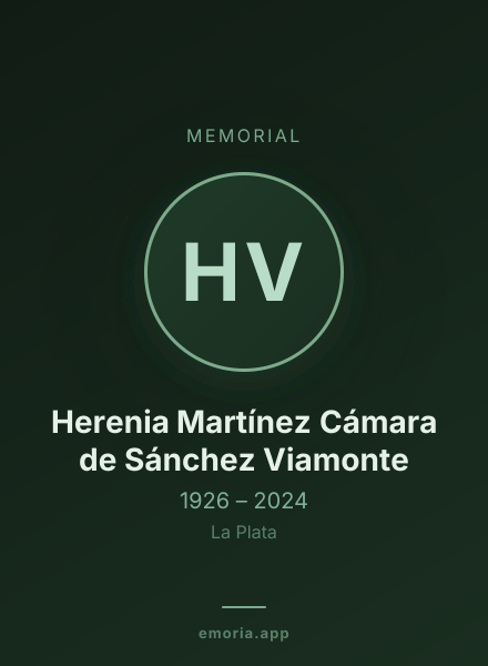 Memorial portrait of Herenia Martínez Cámara de Sánchez Viamonte