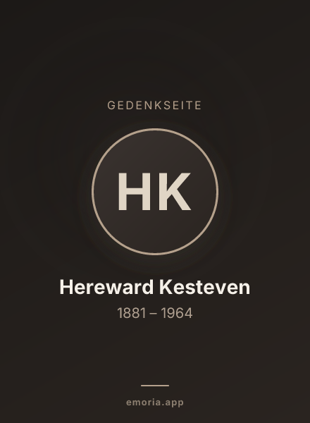 Gedenkportrait von Hereward Kesteven
