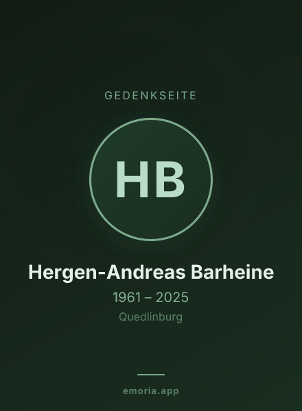 Gedenkportrait von Hergen-Andreas Barheine