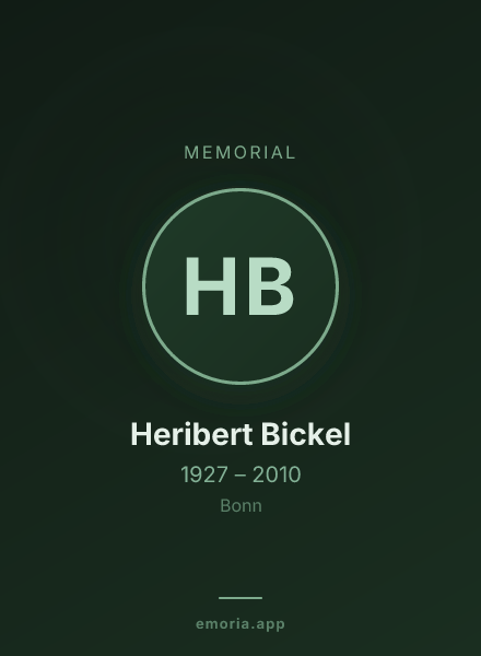 Memorial portrait of Heribert Bickel
