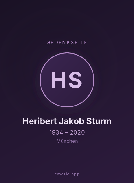 Gedenkportrait von Heribert Jakob Sturm