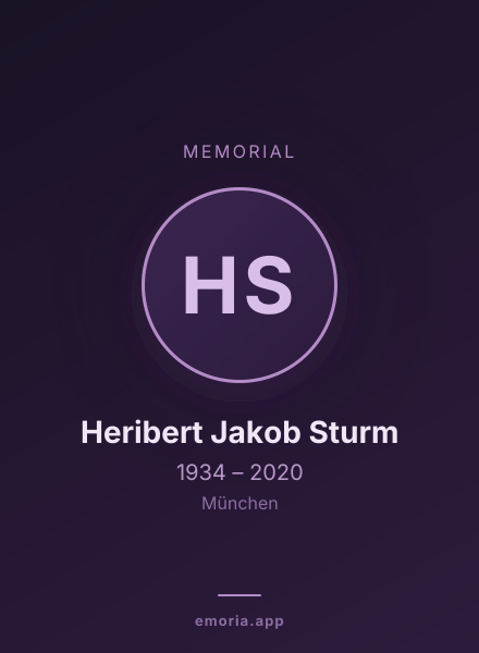 Memorial portrait of Heribert Jakob Sturm