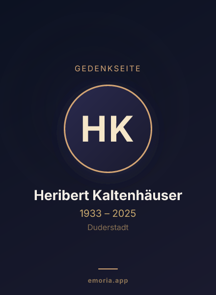 Gedenkportrait von Heribert Kaltenhäuser