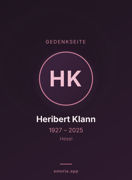 Gedenkportrait von Heribert Klann