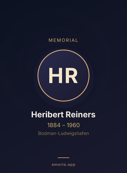Memorial portrait of Heribert Reiners