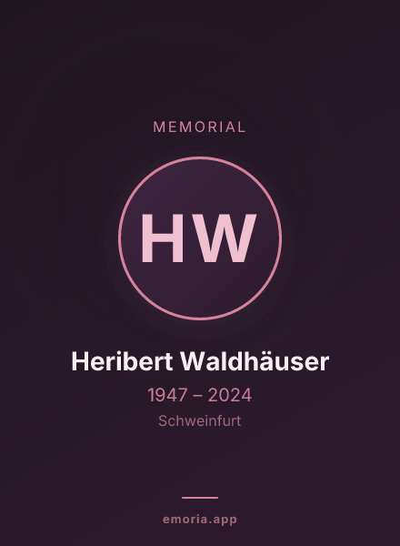 Memorial portrait of Heribert Waldhäuser