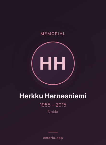 Memorial portrait of Herkku Hernesniemi