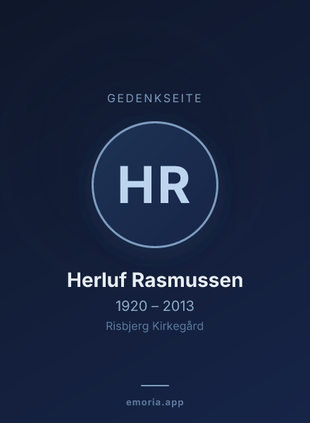 Gedenkportrait von Herluf Rasmussen