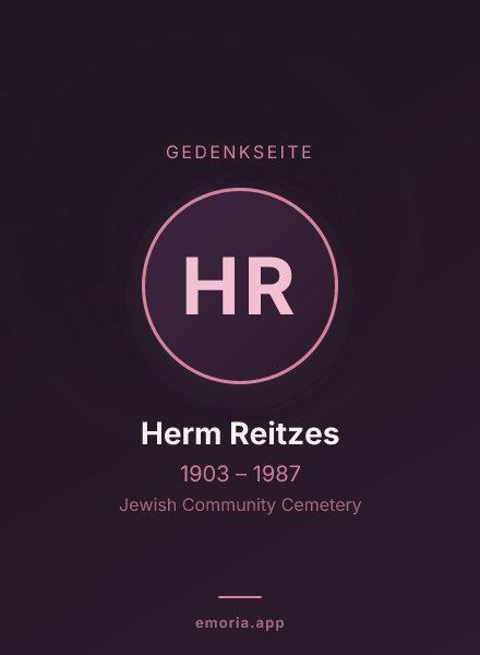 Gedenkportrait von Herm Reitzes